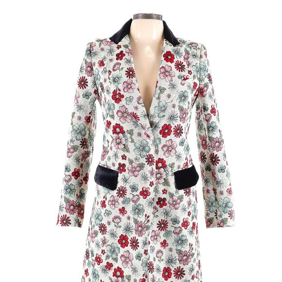Smythe Ivory Floral Coat - Size L - Picture 1 of 2